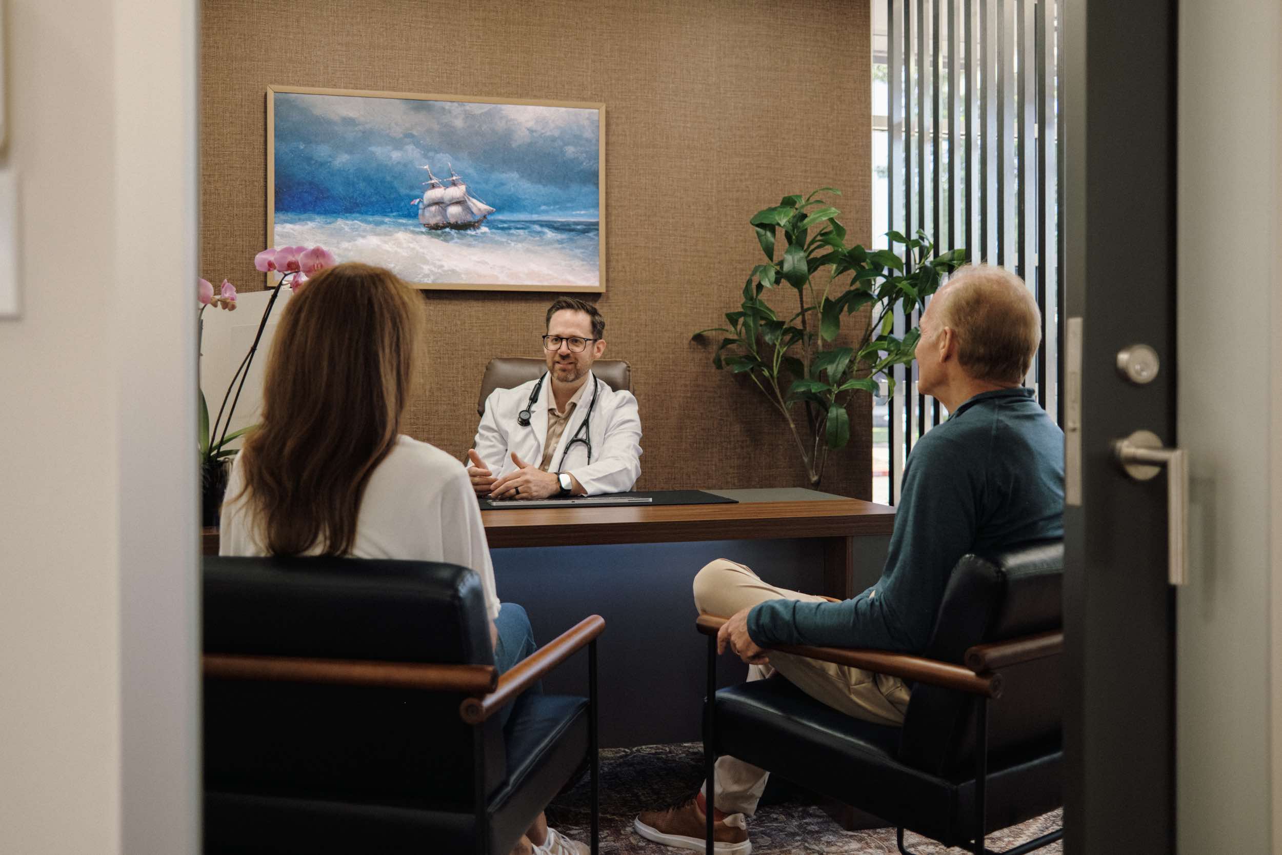 Dr. Matt Snarr meeting with patients