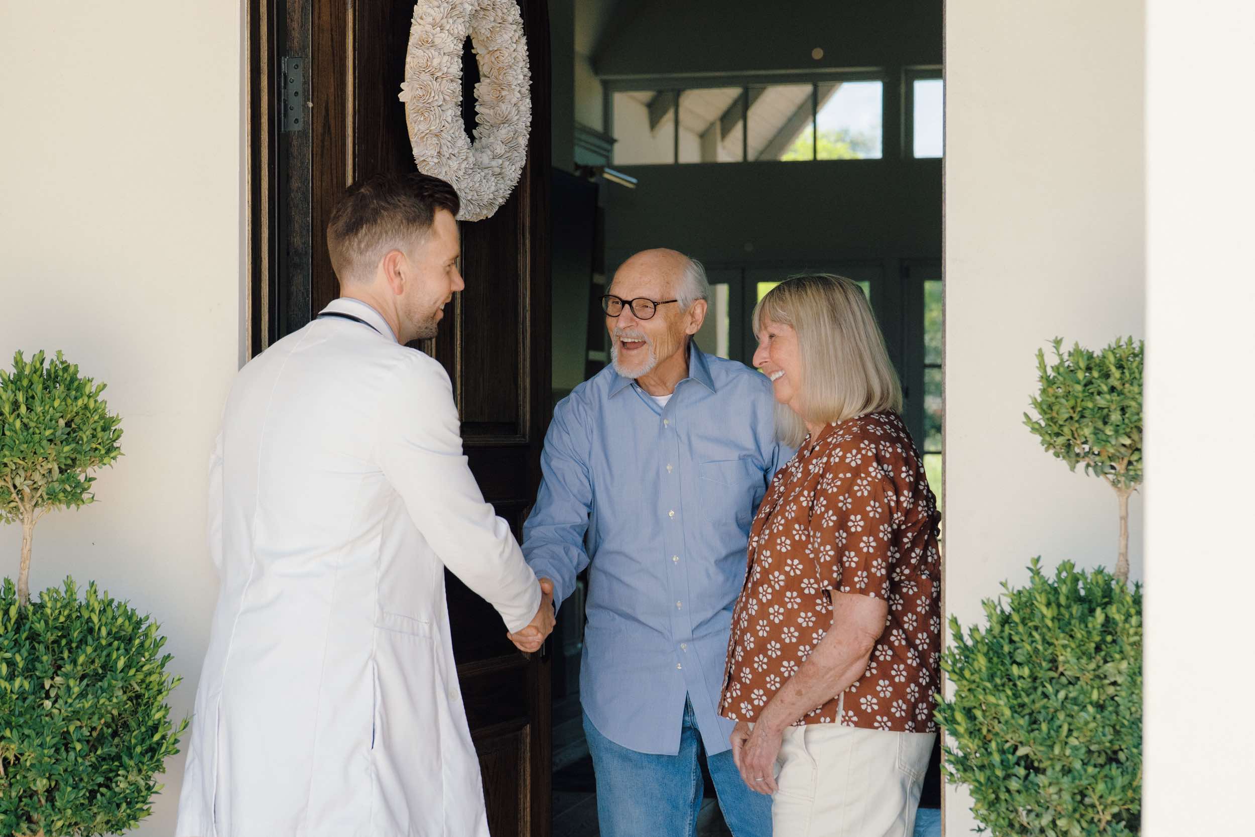 Physician visiting patients at home
